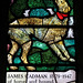 Detail of stained glass window, All Saints, Chebsey, Shropshire