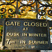 gate closed early in autumn