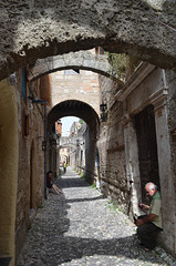 In the Maze of Narrow Streets of the Old Town of Rhodes