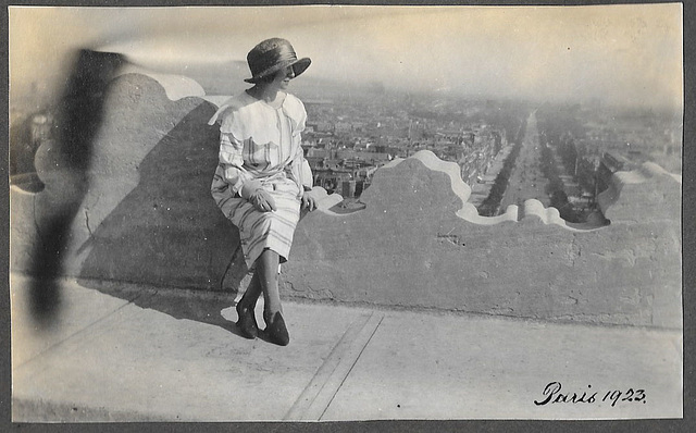 Paris 1923 - My Great-Aunt Marjory on the Arc de Triomph