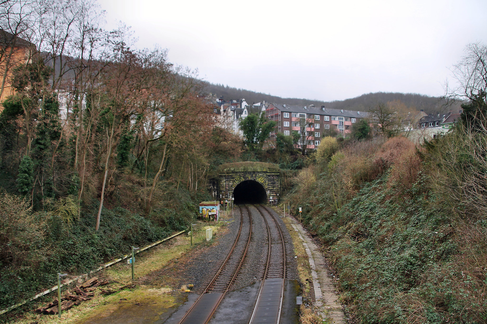 Volmetalbahn, Nordportal des Goldbergtunnels (Hagen-Wehringhausen) / 29.01.2022