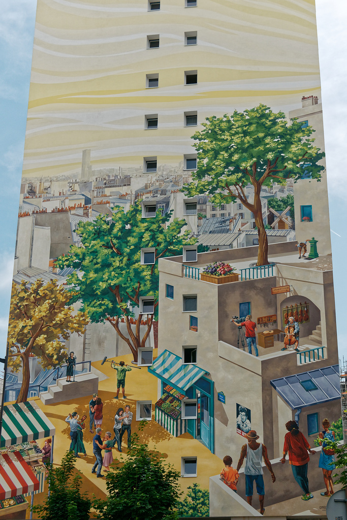 Une ville sur un mur