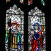 Detail of stained glass window, All Saints, Chebsey, Shropshire