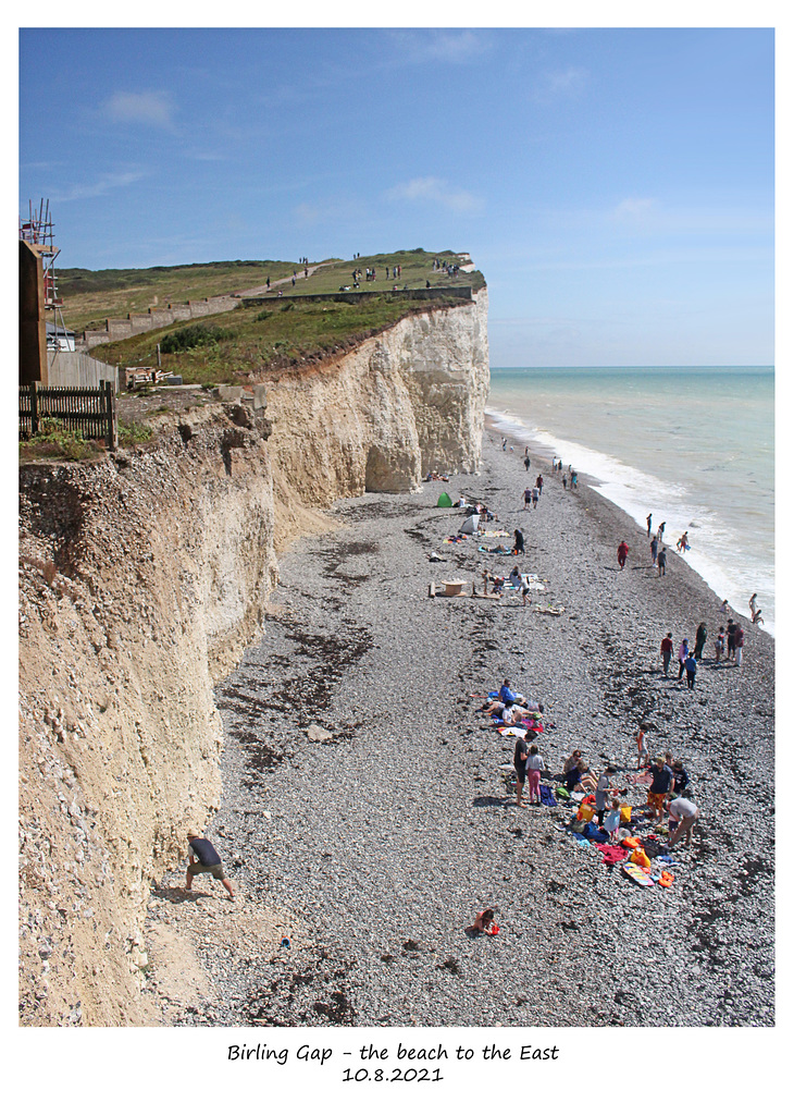 Birling Gap beach to east 10 8 2021