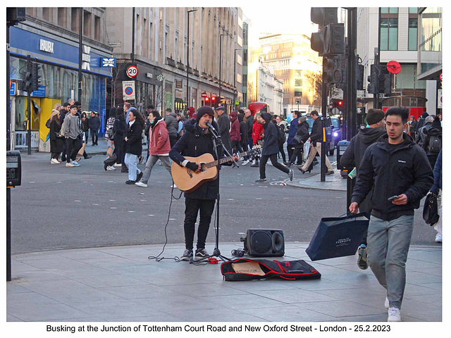 Busker - Tottenham Court Road - London - 25 2 2023