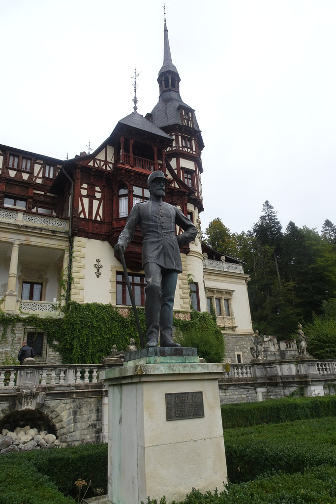 King Carol I Statue At Peles Castle