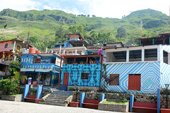Guatemala, Colorful Houses in the Village of Santa Catarina Palopo