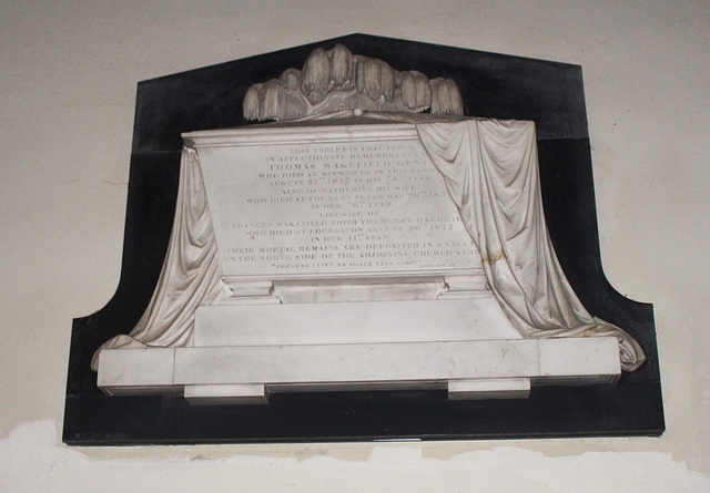 Monument to Thomas Wakefield, St Nicholas' Church, Curdwoth, Warwickshire