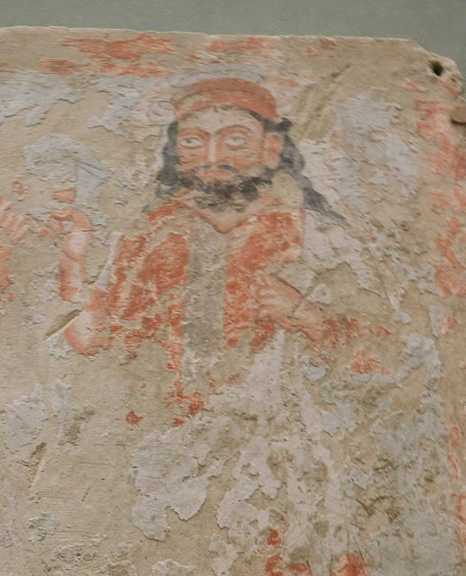 Detail of a Panel with Zeus Serapis Ohrmazd and Worshiper in the Metropolitan Museum of Art, August 2019