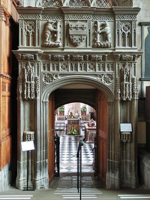 st mary's church, warwick (124)c18 entrance to the beauchamp chapel by samuel dunkley 1704
