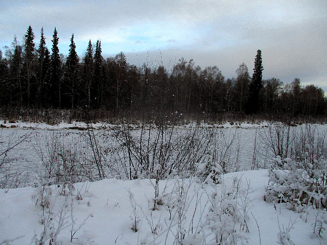 River's iced, but don't walk on it yet