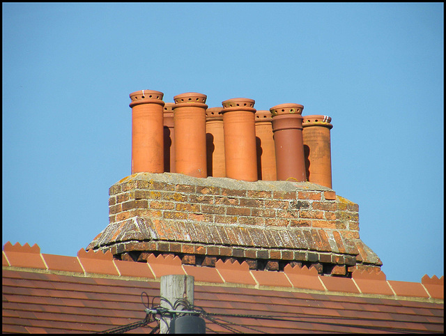 russet chimney pots