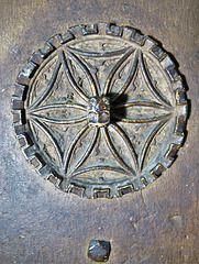 st mary's church, warwick (128)iron door furniture in the lobbies south of the chancel c15