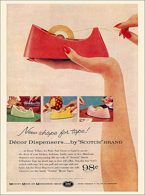Scotch Tape Dispenser Ad, 1959
