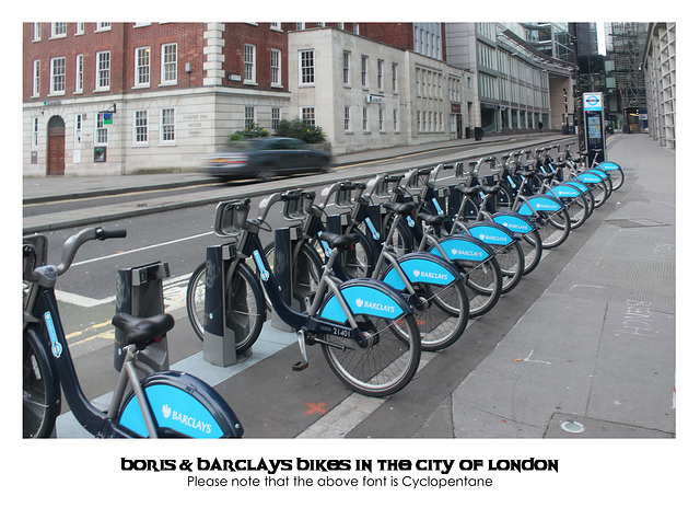 Boris & Barclays bikes City of London 1 12 2012