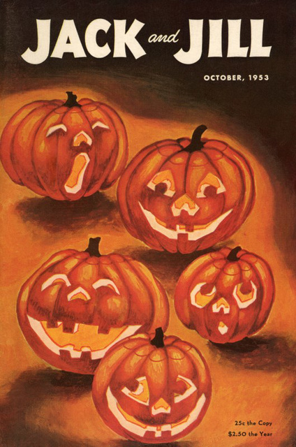 Halloween Jack-o'-Lantern Cover, Jack and Jill Magazine, October 1953