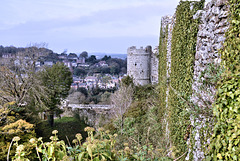 Carisbrooke Castle wall and tower