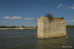 Brückenpfeiler in der Rhone bei Arles