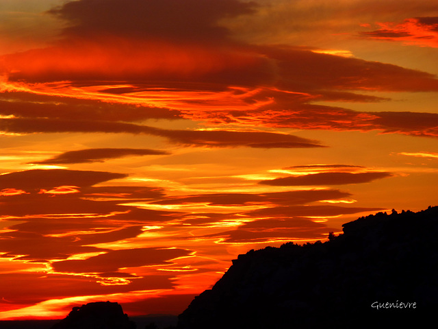 coucher de soleil sur Les Baux