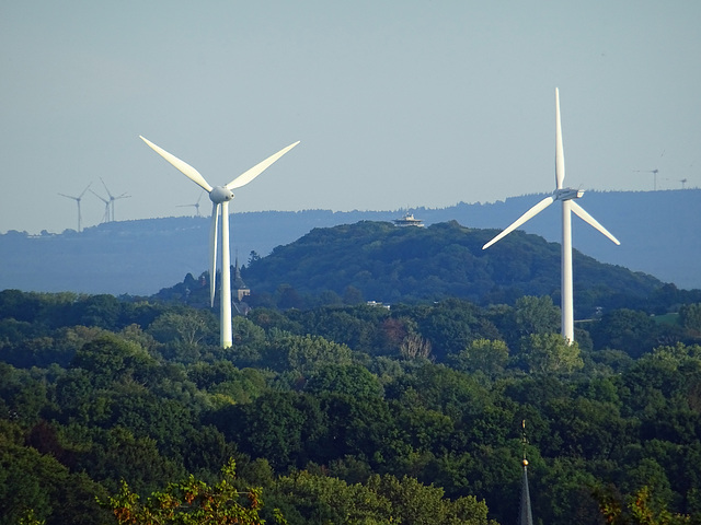 view from Huls (NL) to Aachen (D)parc Lousberg with towertop