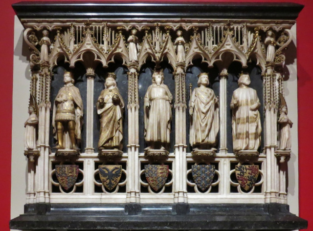 scott's restoration design for westminster tomb, restoration design for the end of the tomb chest of philippa of hainault, wife of edward III,  +1369, which was originally made by jean de liege just b