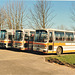 Suffolk County Council coaches parked in Bury St. Edmunds – 16 Feb 1990 (111-7)