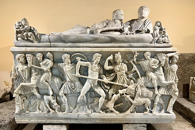 Rome 2025 – Capitoline Museums – Sarcophagus with the Calydonian boar hunt