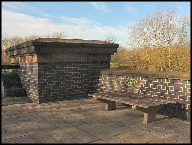 seat on the old gasworks bridge