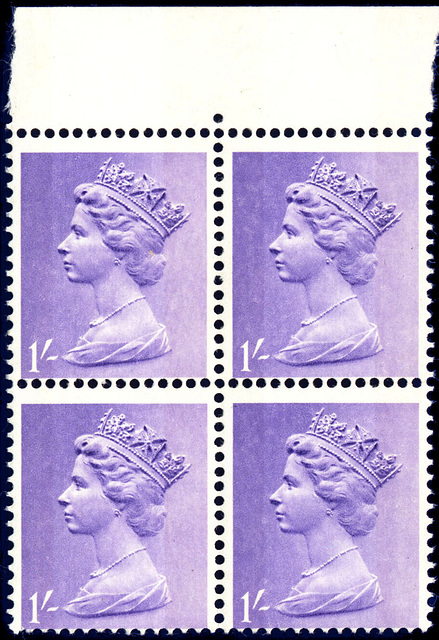 UK-1967-1/- (block)