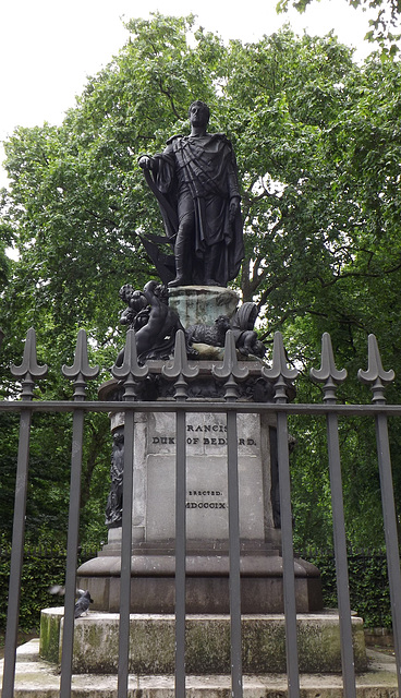 Statue of Francis, Duke of Bedford in Russell Square in London, May 2014