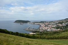 Azores, The Island of Faial, The Port of Horta from the Overview Point of Our Lady of Conception