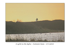 Cyclist on the skyline - Cuckmere - 27.1.2015