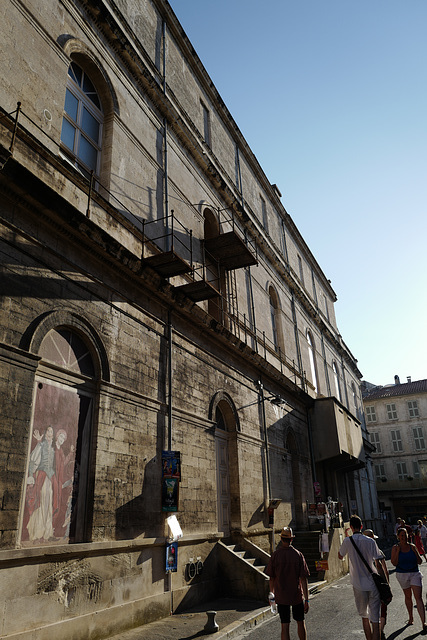 façade, contre-jour, balcon, Avignon