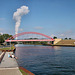 Rhein-Herne-Kanal mit Brücke Wartburgstraße (Castrop-Rauxel-Henrichenburg) / 11.09.2022