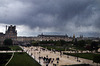 Côté jardin du Carrousel , le Louvre sous la pluie