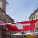 Lausanne - Place de la Palud ... mit einem Hauch von Patriotismus  (© Buelipix)