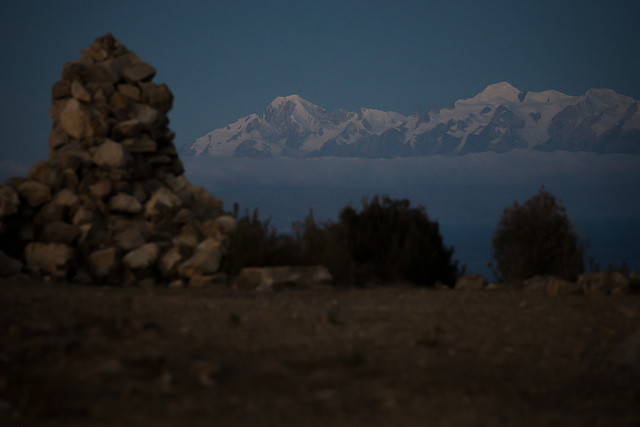 Ambiente nocturno en el lago Titicaca