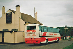 Eastons Coaches A585 GPE at the Dog and Partridge, Barton Mills - 1 Jun 1991 (142-20A)