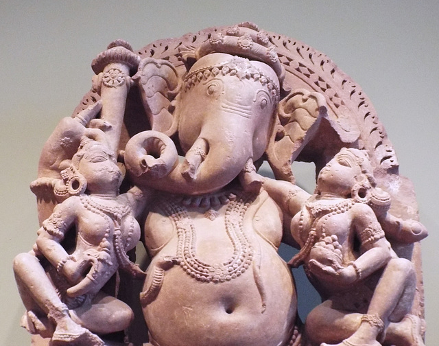 Detail of Ganesh with his Consorts in the Boston Museum of Fine Arts, January 2018