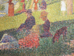 Detail of the Study for Sunday Afternoon on the Island of La Grande Jatte by Seurat in the Metropolitan Museum of Art, July 2018