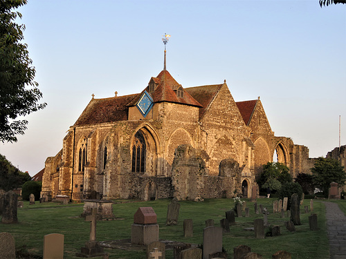winchelsea  church, sussex (1) church begun c.1290 seen from the n.w,, with ruined transepts