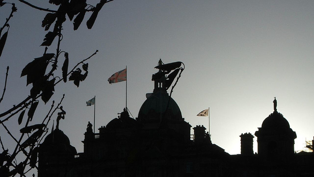 Edinburgh Castle in silhouette