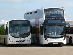 Coach Services YT59 NZG and CS22 BUS at the Thetford yard - 8 May 2022 (P1110515)