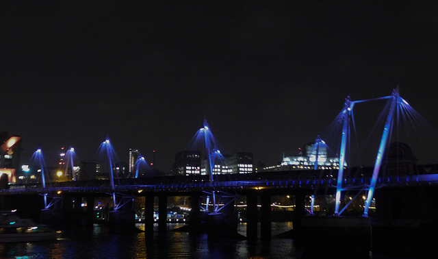 London Golden Jubilee bridge night  (#0268)