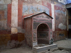 Fountain, with mosaic decoration.