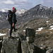 Alan on the Crinkle Crags with Bow Fell beyond,Lake District 1994
