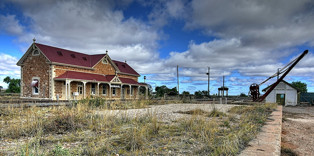 Railway station.