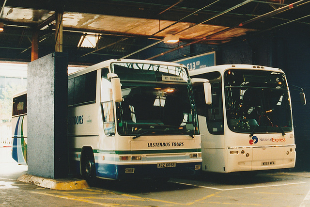 Ulsterbus ACZ 6692 and First WX53 WFA at Birmingham - 4 May 2004 Ulsterbus ACZ 6692 and First WX53 WFA at Birmingham - 4 May 2004