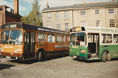 Beestons NEV 678M and Norfolks CFM 345S at Bury St. Edmunds – 16 Oct 1993
