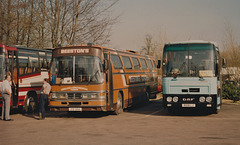 Ram Meadow coach park, Bury St. Edmunds - 17 Mar 1990